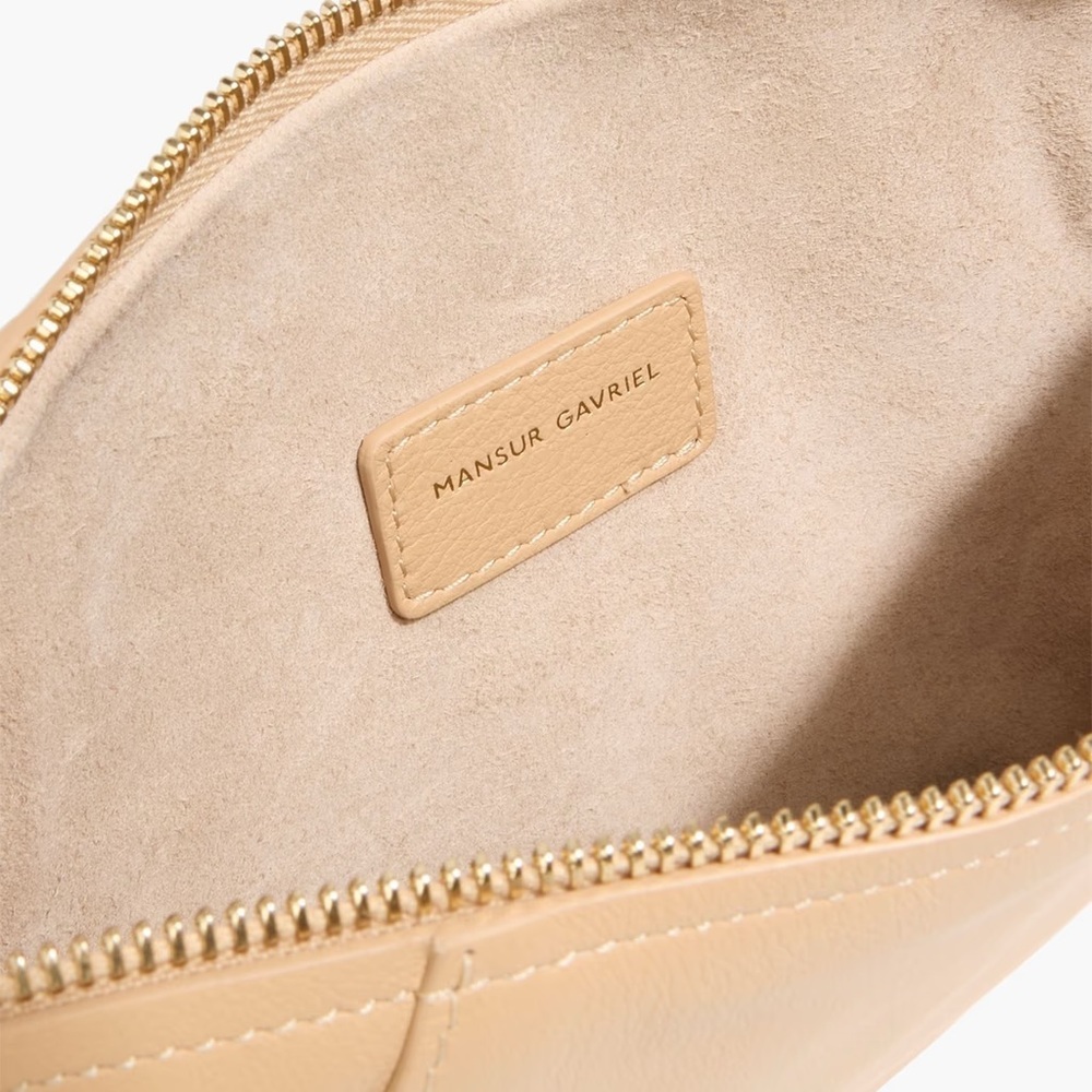Mansur Gavriel Beige Mini Crescent Shoulder Bag - Picture 5 of 10